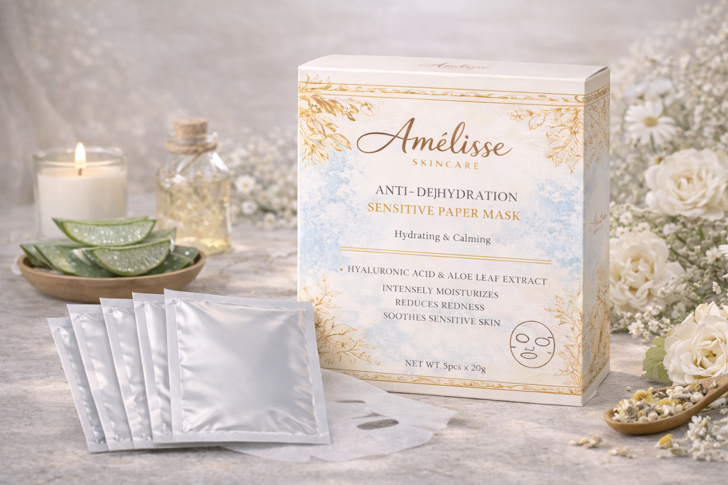 Amélisse Anti - Dehydration Sensitive Paper Mask (5PCS)