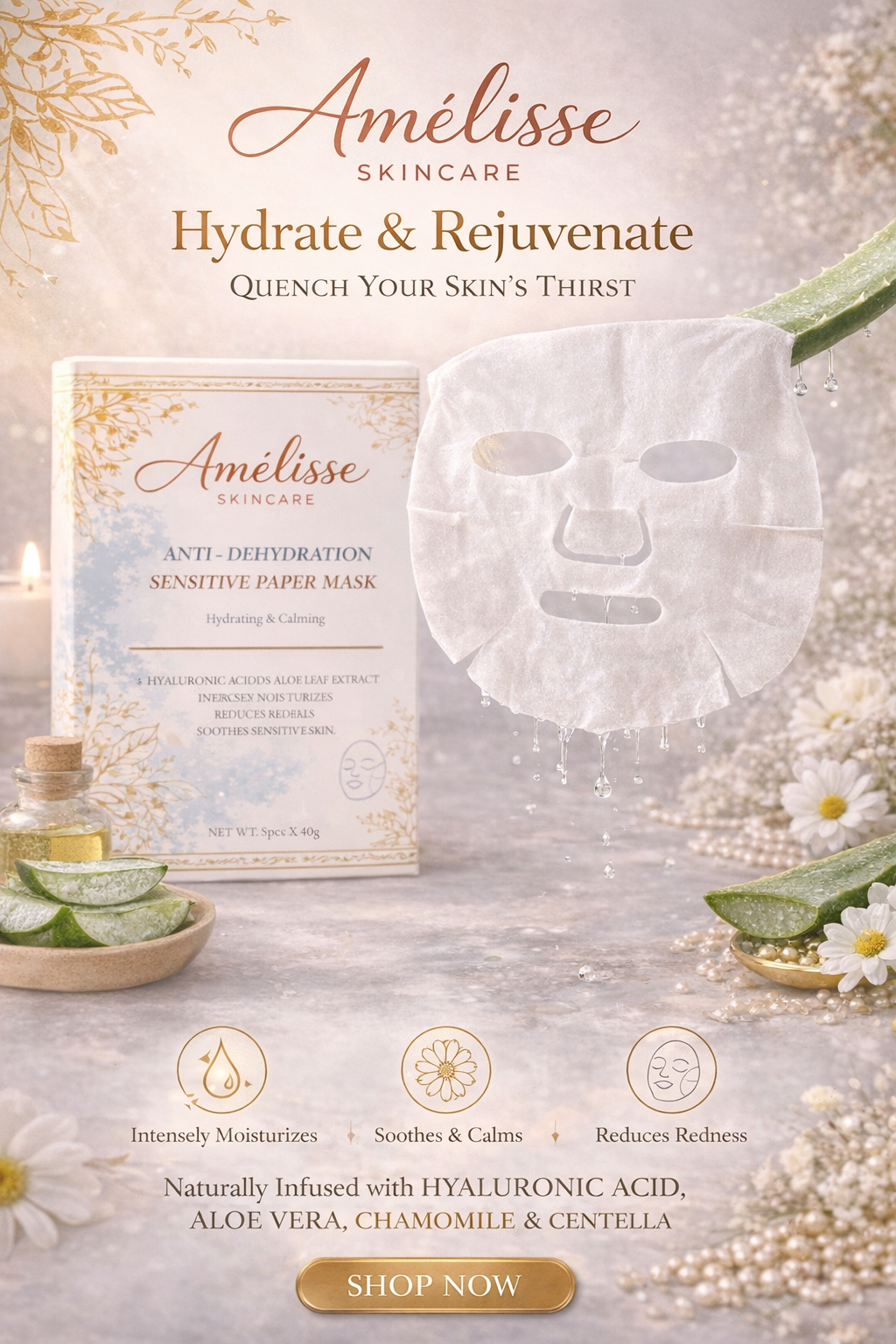 Amélisse Anti - Dehydration Sensitive Paper Mask (5PCS)